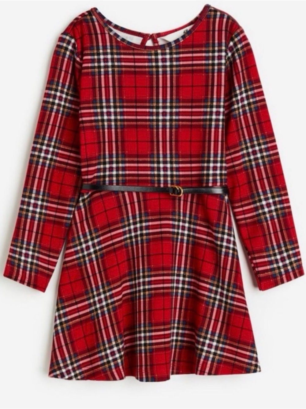 H&M Girls Red Tartan Plaid Holiday Dress NWOT Size 6X/7